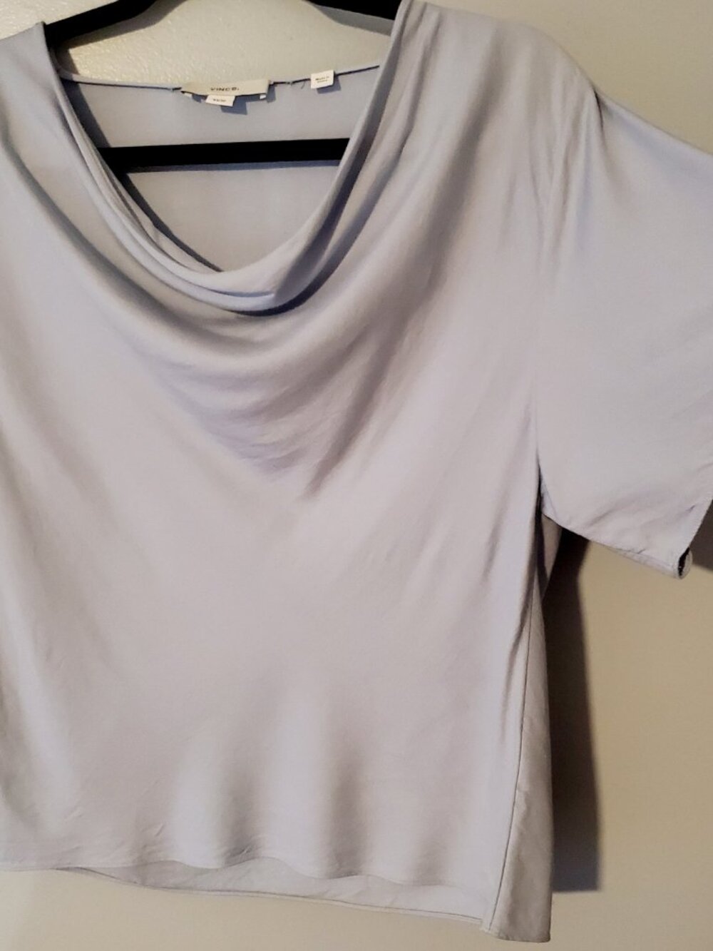 Vince Cowl Neck Top XS Blue Minimalist Coastal Quiet Luxury Blouse Hamptons - Picture 6 of 12